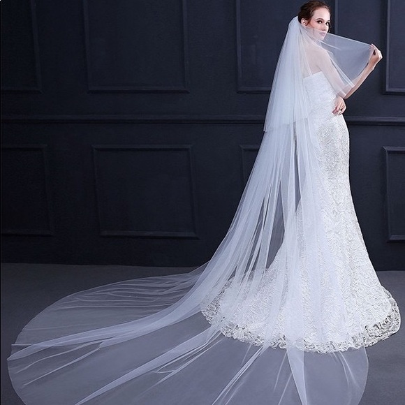 Elegant Tulle Wedding Veils. Long - Picture 3 of 5